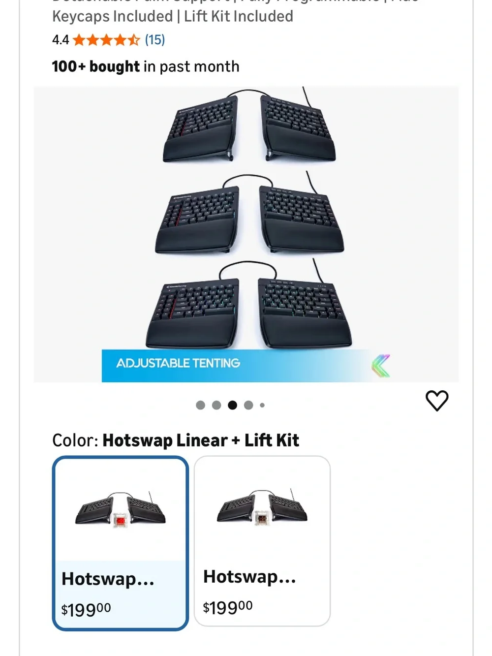 Freestyle Edge RGB Split Mechanical Gaming Keyboard - Black
